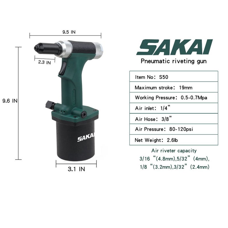 SAKAI Sanhe Pneumatic Hydraulic Pulling Rivet Gun S50 - Image 2
